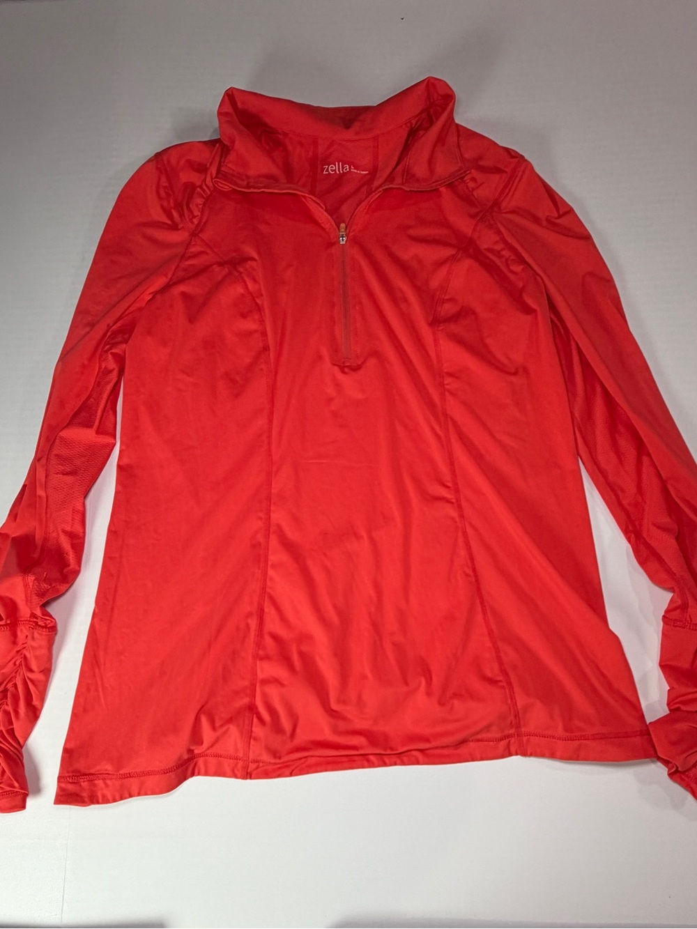 EUC large Zella Orange Half-Zip Active Top